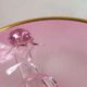 Vintage glasses service cup pink for 7 with service bowl