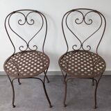 Set of 4 wrought iron chairs.