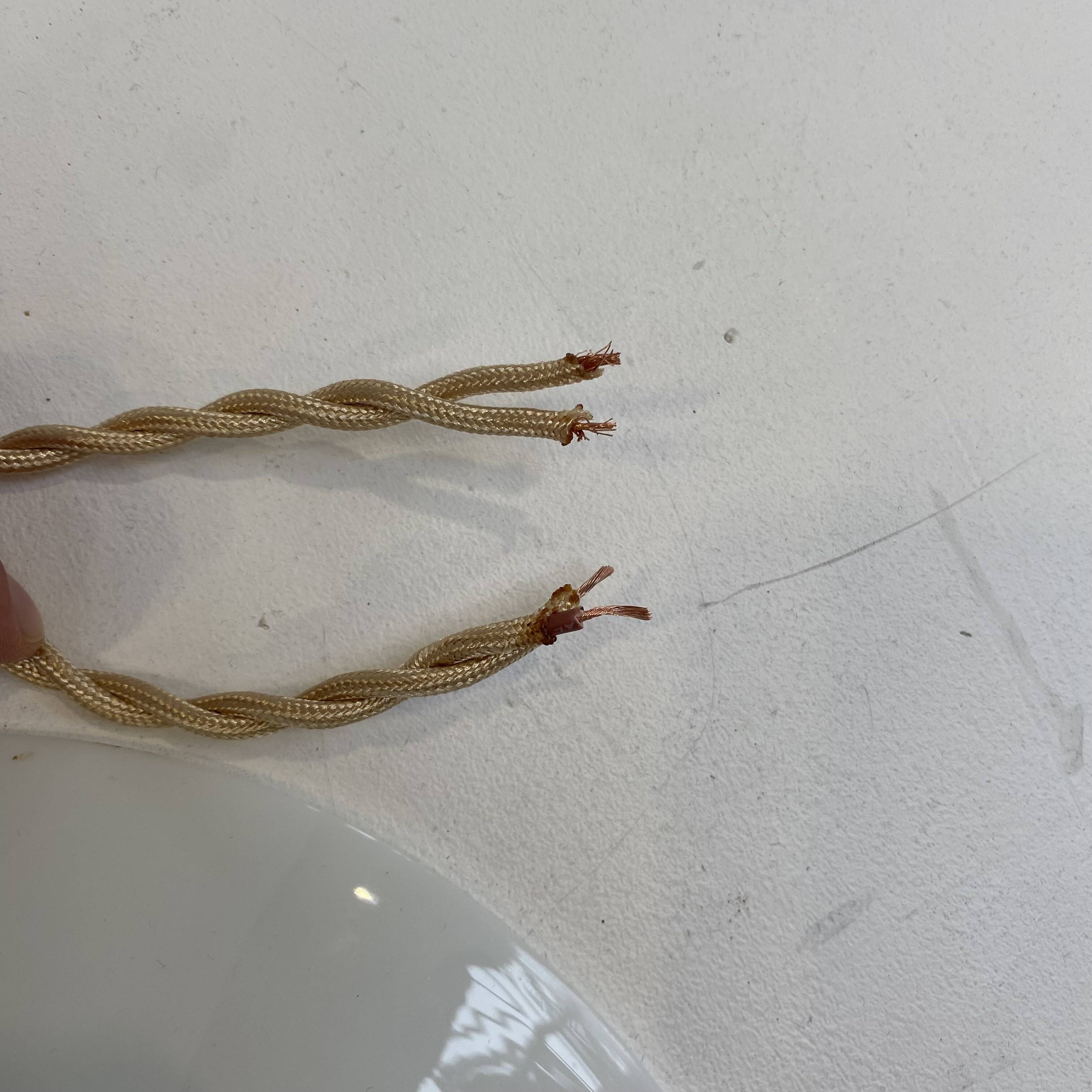 Pair of white opaline pendant lights