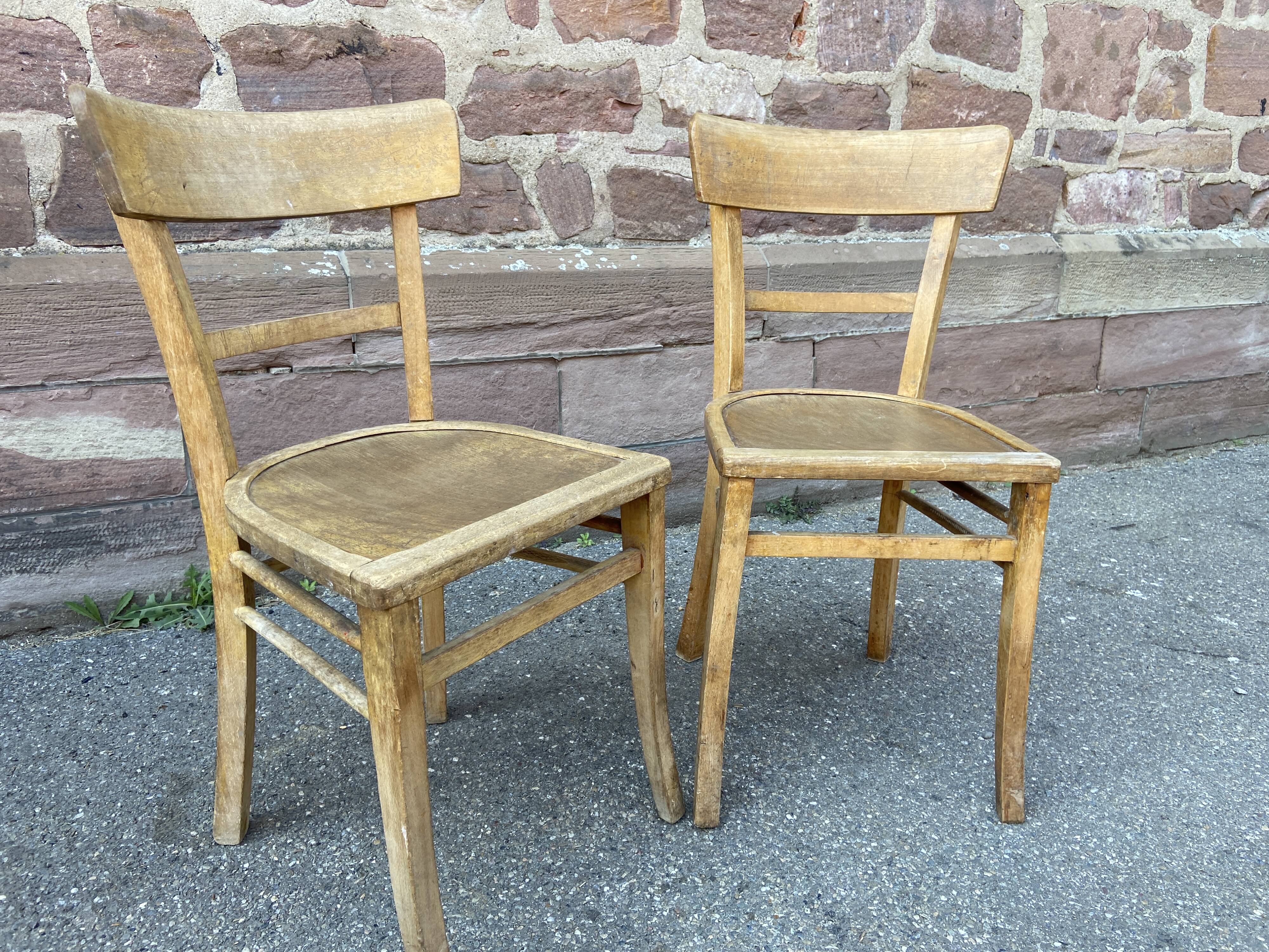 Pair of chairs bistro baumann French bistro chair vintage