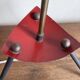 1950s modernist tripod lamp made of sheet metal and brass.