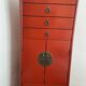Red high cabinet Aldaba Madrid – 9 drawers and cupboard
