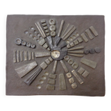 Brutalist Ceramic Wall Panel, 1960s