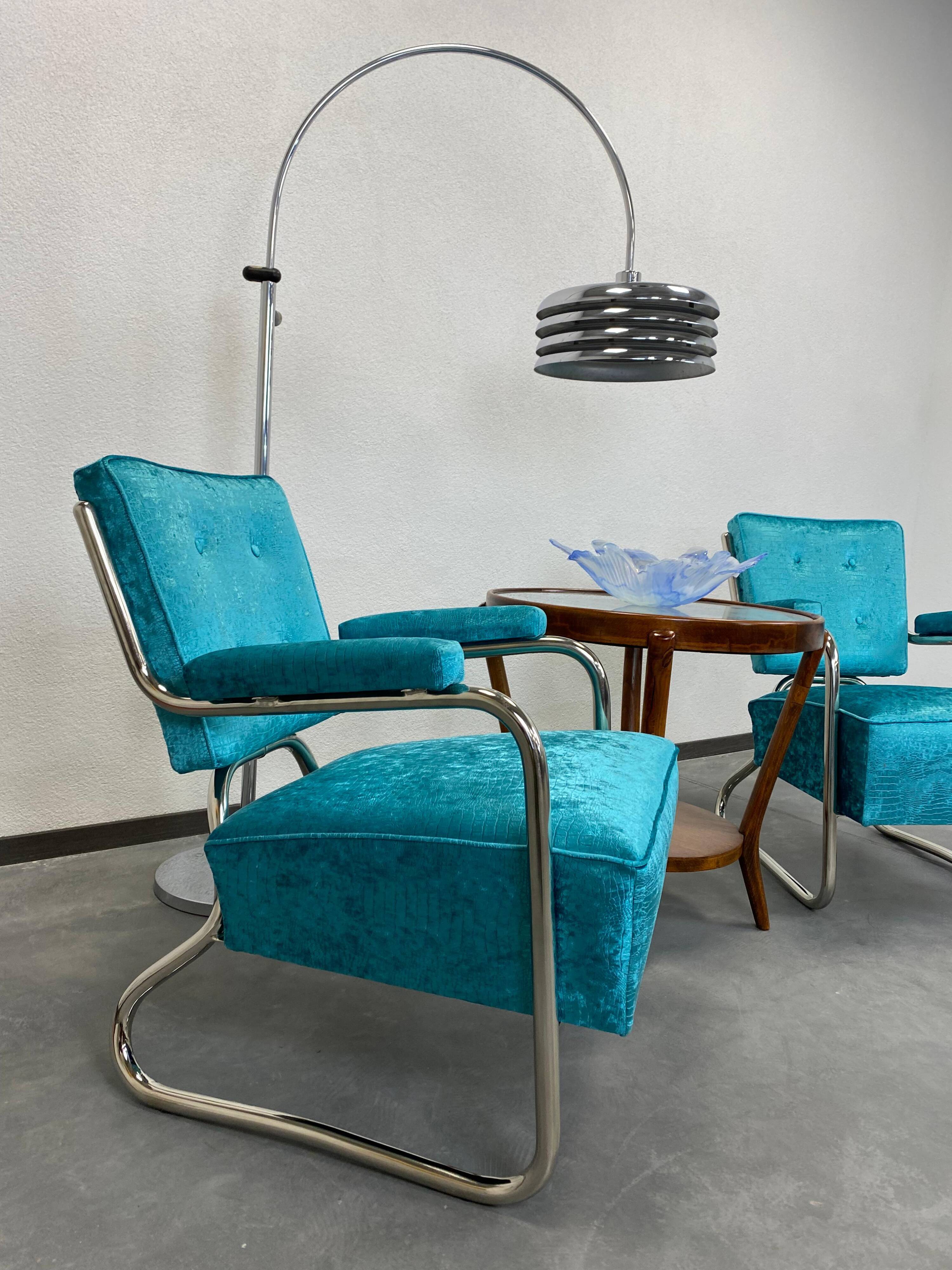 Extravagant Chrome Bauhaus Armchairs