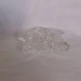 Star candle holder in glass or bubbled crystal, Biot style
