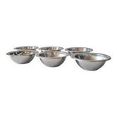 Set of 6 small vintage stainless steel bowls.