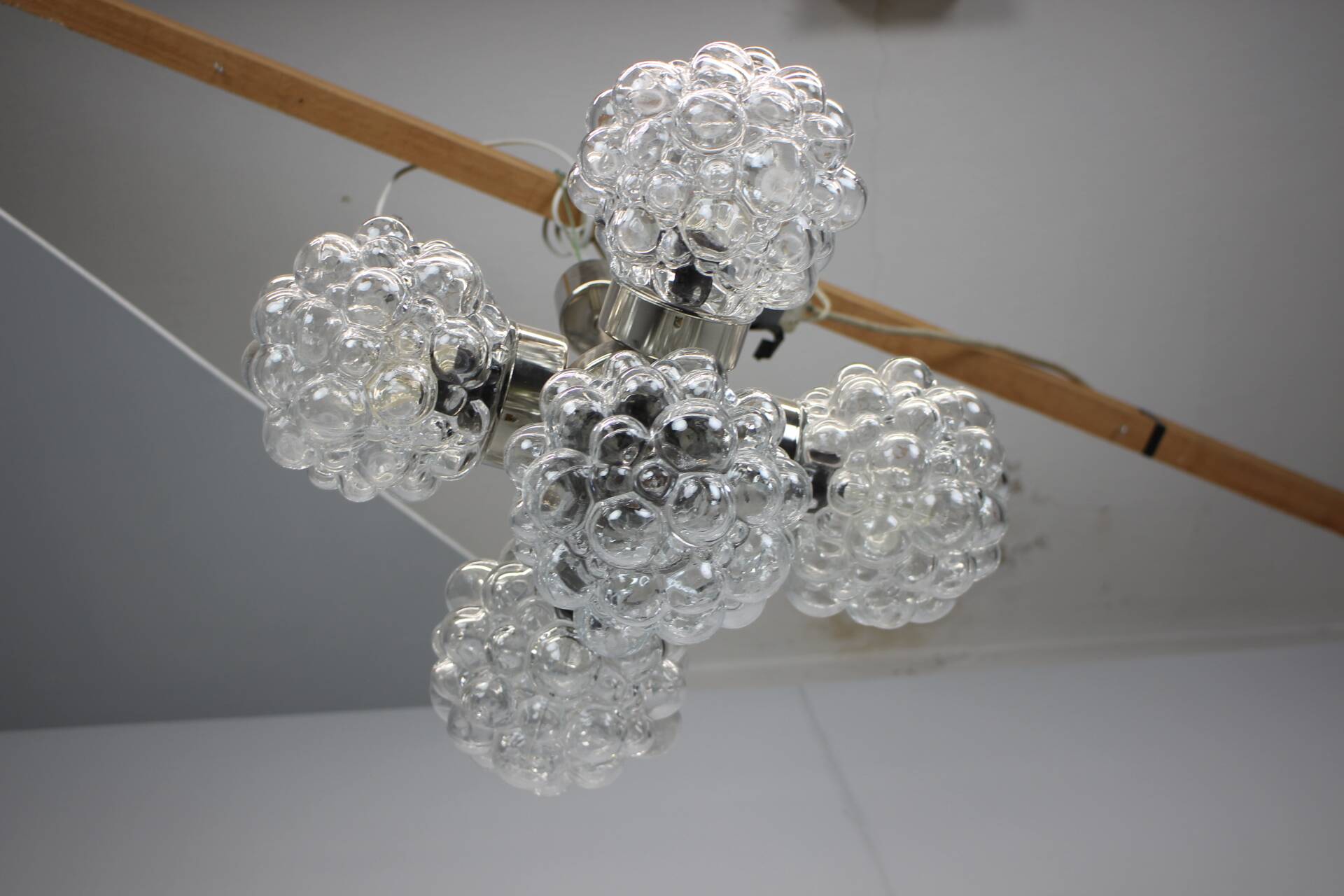 Bubble glass chandelier by Kamenický Šenov, Czechoslovakia, 1970s