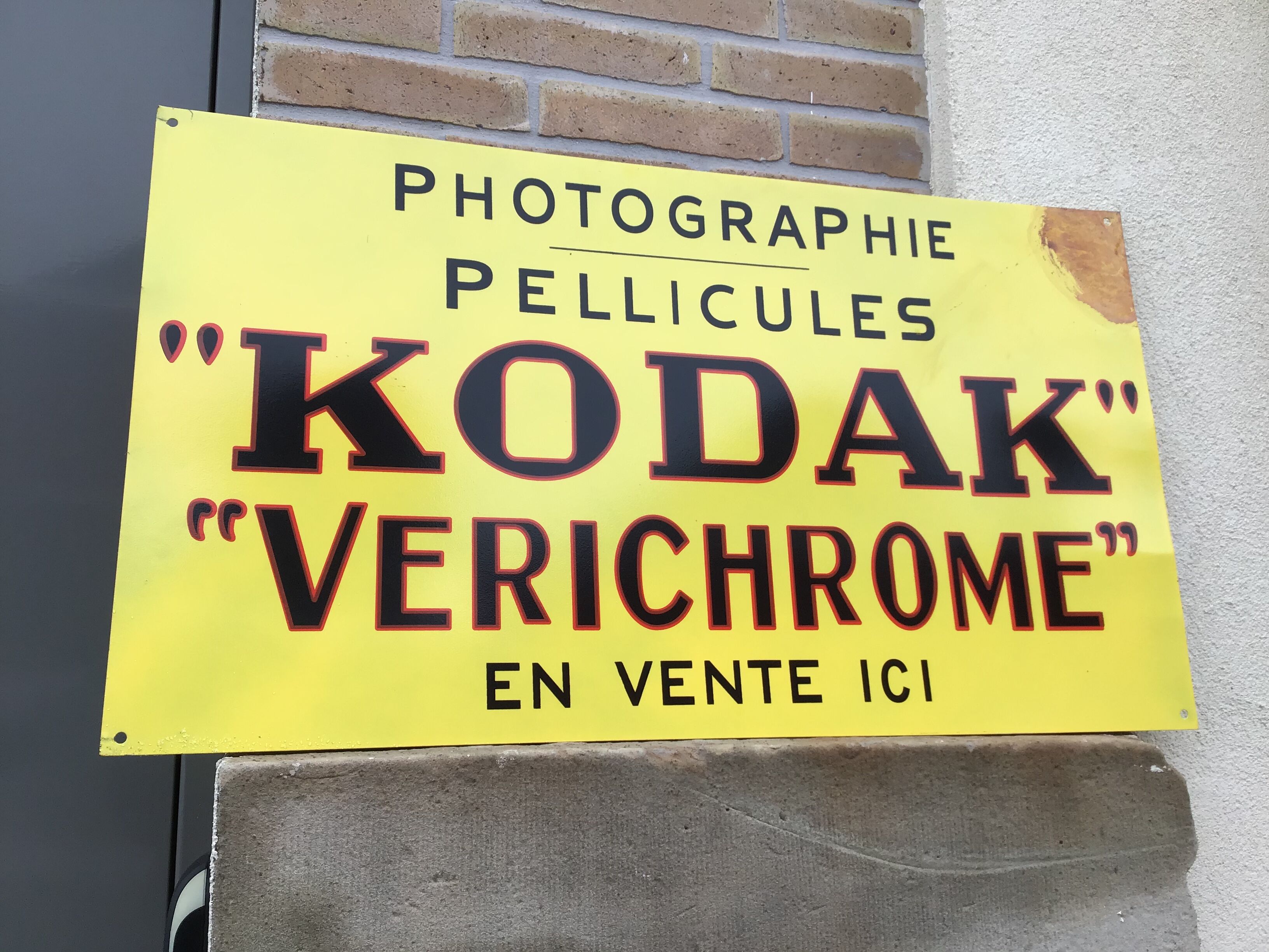 Plaque metal vintage Photo Kodak non emaillée sign