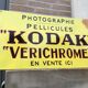 Plaque metal vintage Photo Kodak non emaillée sign