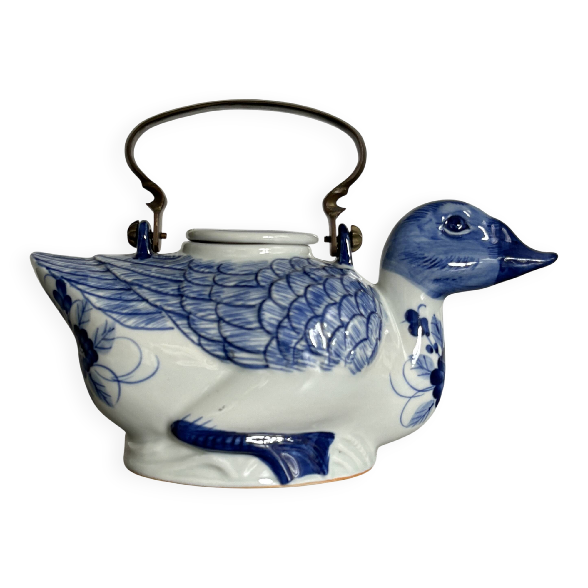 Théière ancienne zoomorphe en porcelaine de Chine