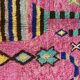 Boho chic tapis marocain rose en laine