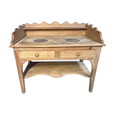 Antique toilet furniture in raw wood