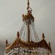 Lustre cascade en bronze et pampilles de cristal