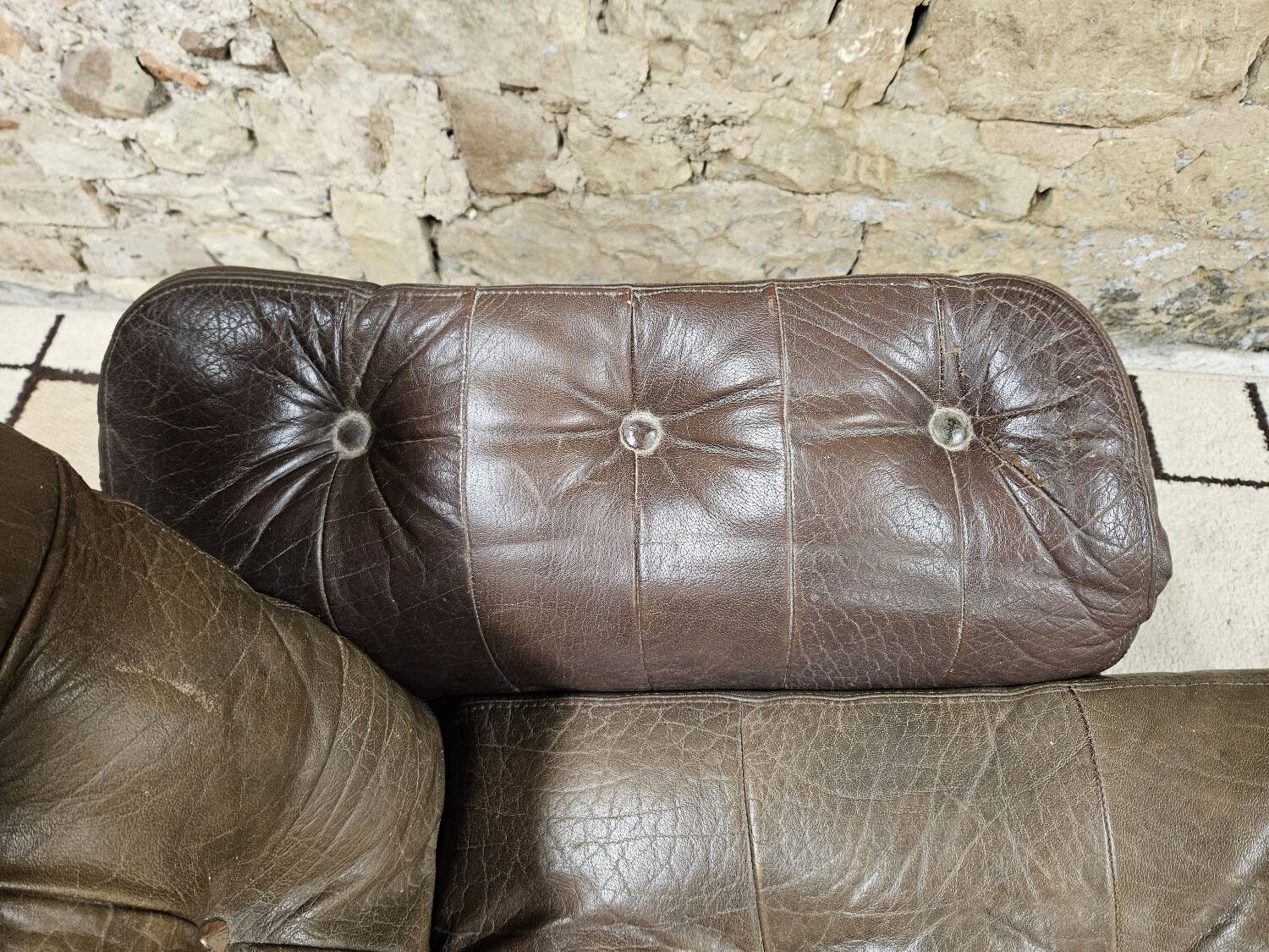 Vintage leather lounge chair 1960