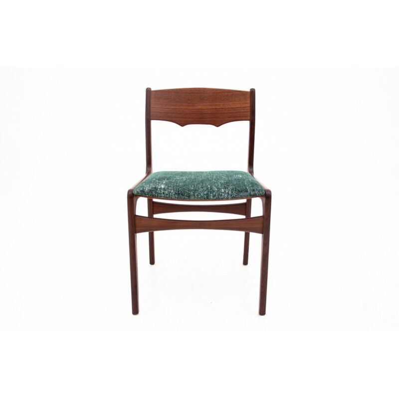 Set of four Scandinavian green chairs