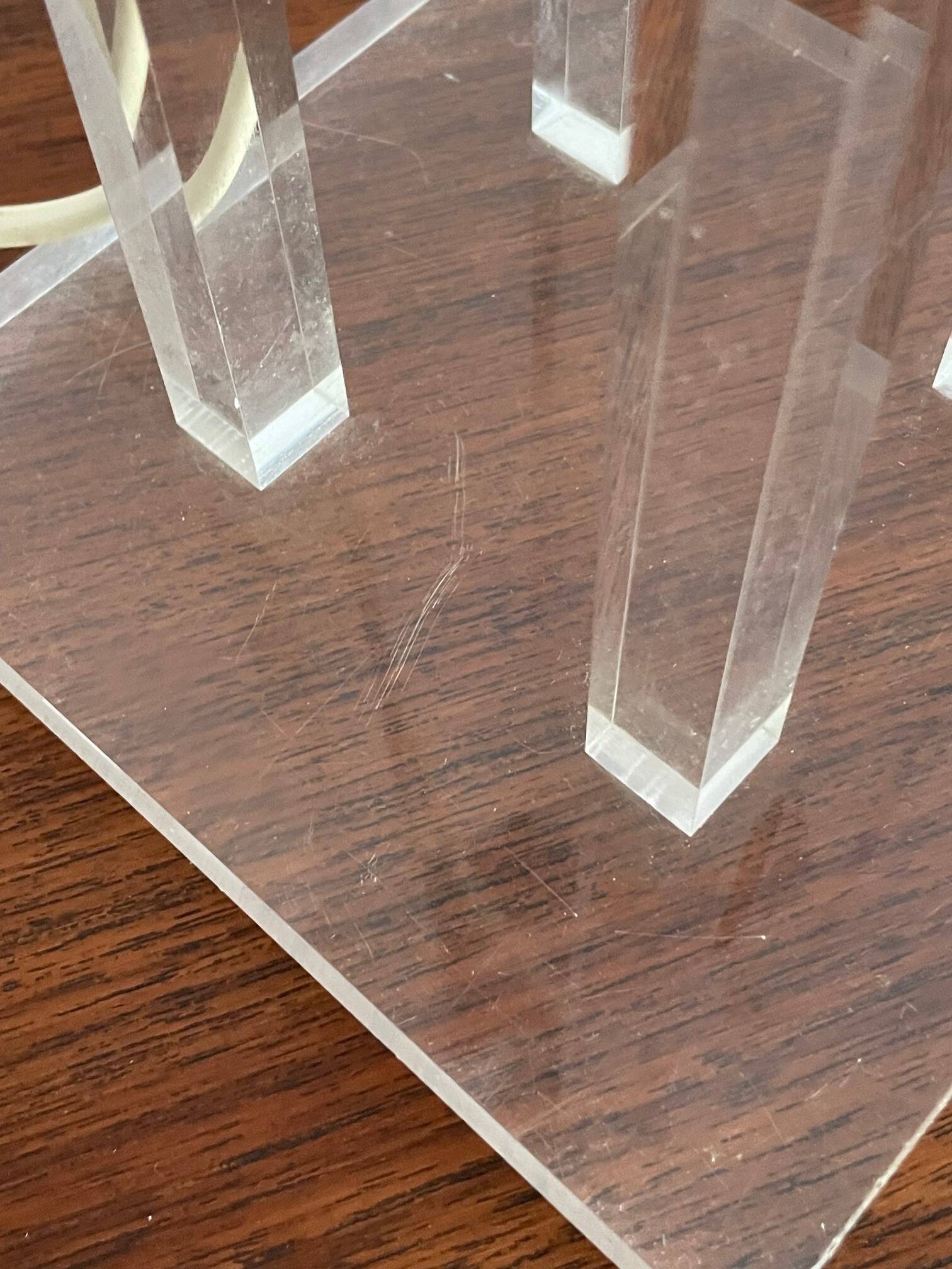 Vintage lamp by David Lange, crystal model in plexiglass.
