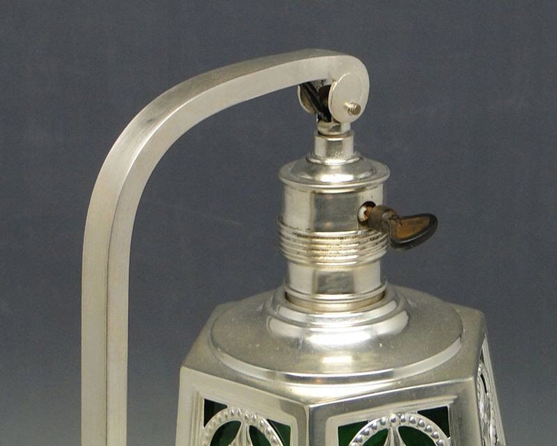 Art Nouveau silver-plated desk lamp, early 20th century