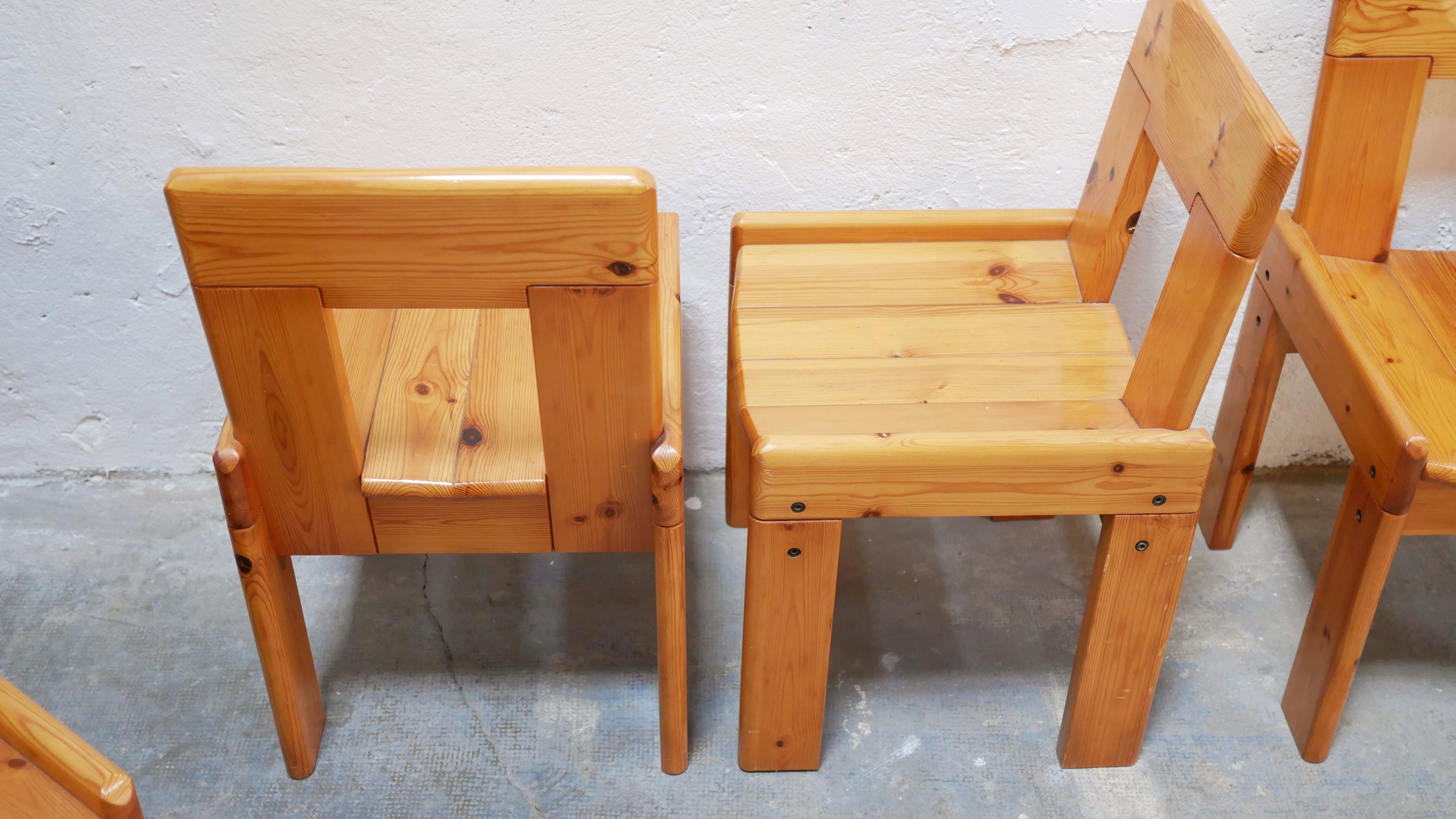 Vintage stretch dining table and 4 chairs by S. Coppola for Roche Bobois