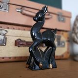 Black ceramic deer from the 1950s
