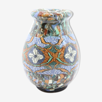 Vase Fifties de Jean Gerbino à Vallauris en céramique mêlée
