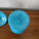 Turquoise Blue Opaline Glass Candy Box