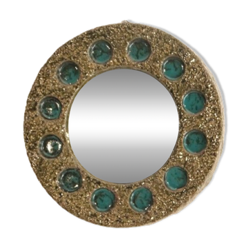 Miroir vintage scandinave en ceramique 1960