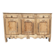 3-door sideboard in light oak, late 18th century, carved rustic work