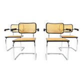 Ensemble de quatre chaises modernes italiennes du milieu du siècle Marcel Breuer B64 Cesca, 1970