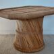 Table basse sculpturale en rotin tressé-vintage années 60/70