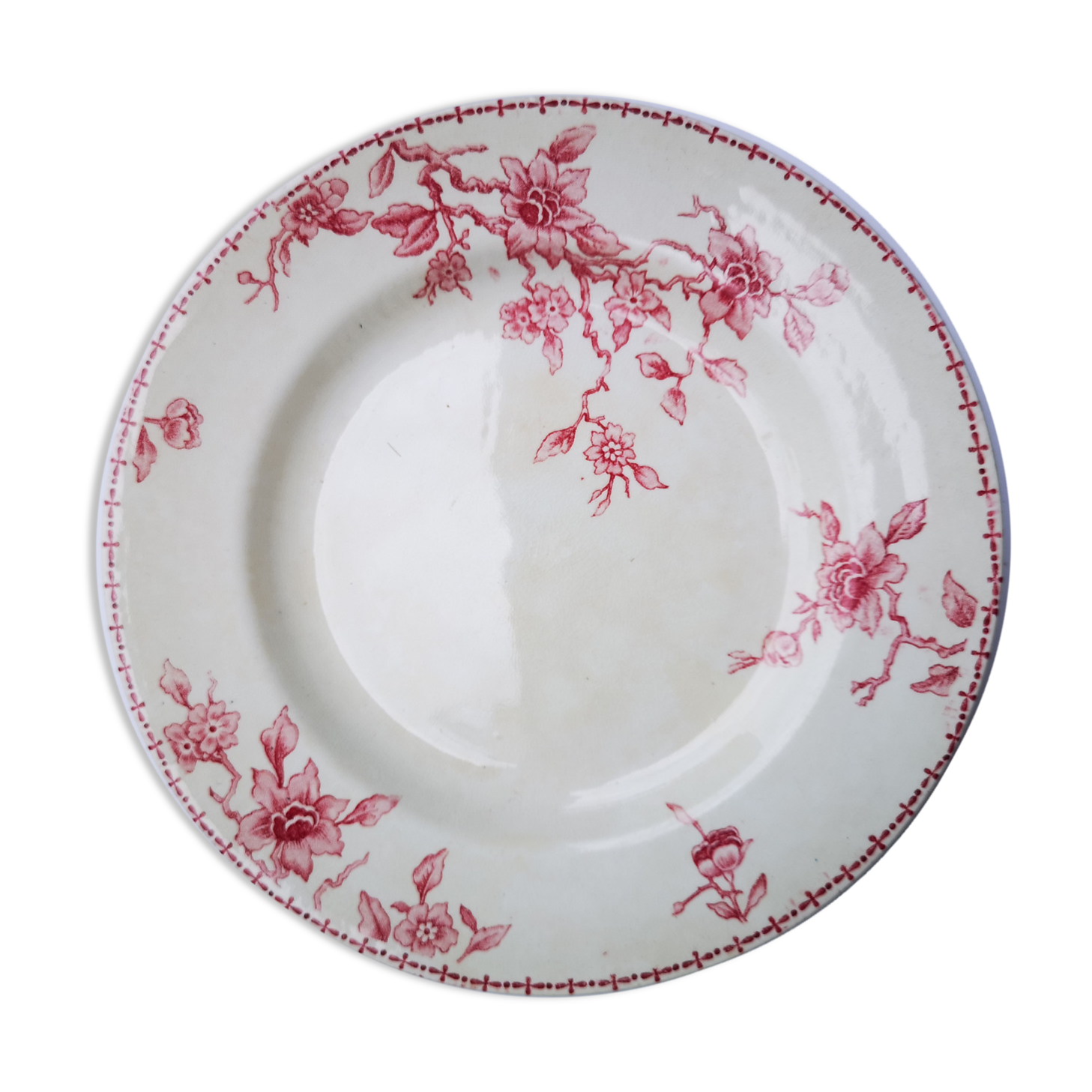 Presentoire cake plate 1930 iron earth Lunéville old retro flowers