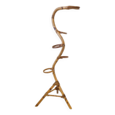 Vintage plant stand 1960 giant serpent in bamboo & rattan 60s 1960s years