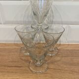 Set of 4 engraved glass white wine glasses