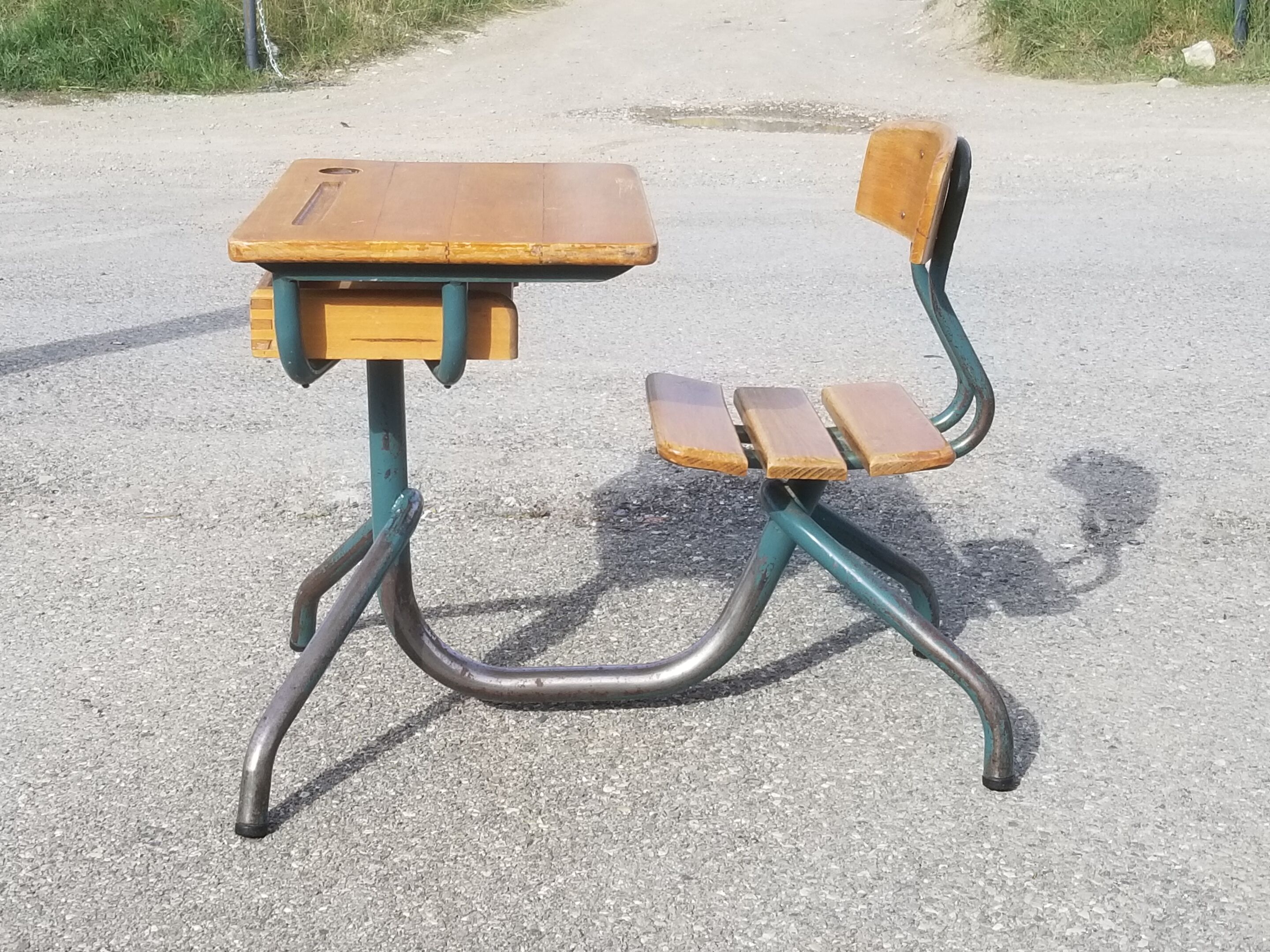 Vintage 1-seater school desk 50