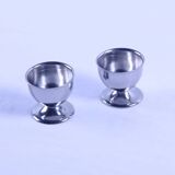 2 antique stainless steel egg cups