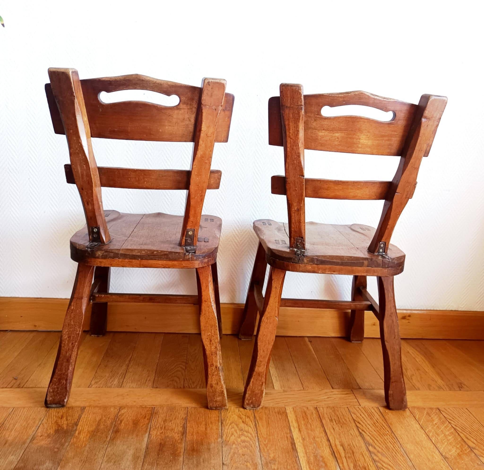 Paire de chaises brutalistes style ranch