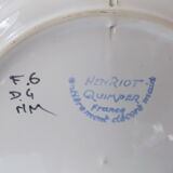 Numbered Henriot Quimper plate