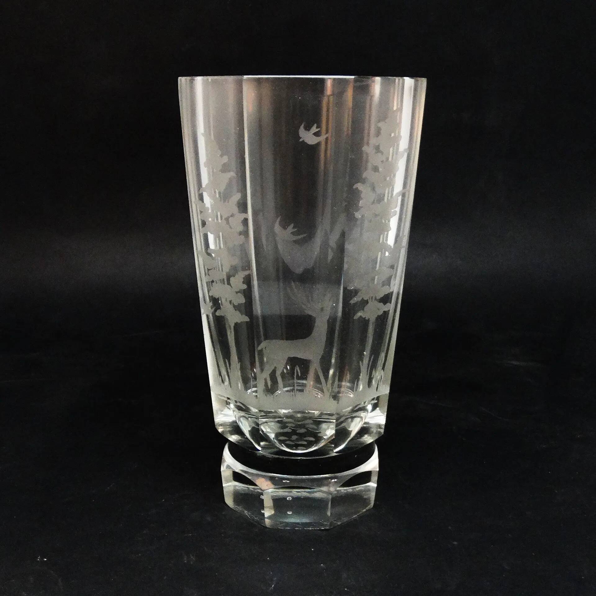 Art Deco vase, crystal, Moser, Czechoslovakia, 1930s