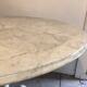 Old round table cast-iron central feet and marble tray 1960