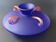 Murano indigo blue blown glass amphora shaped vase 1980