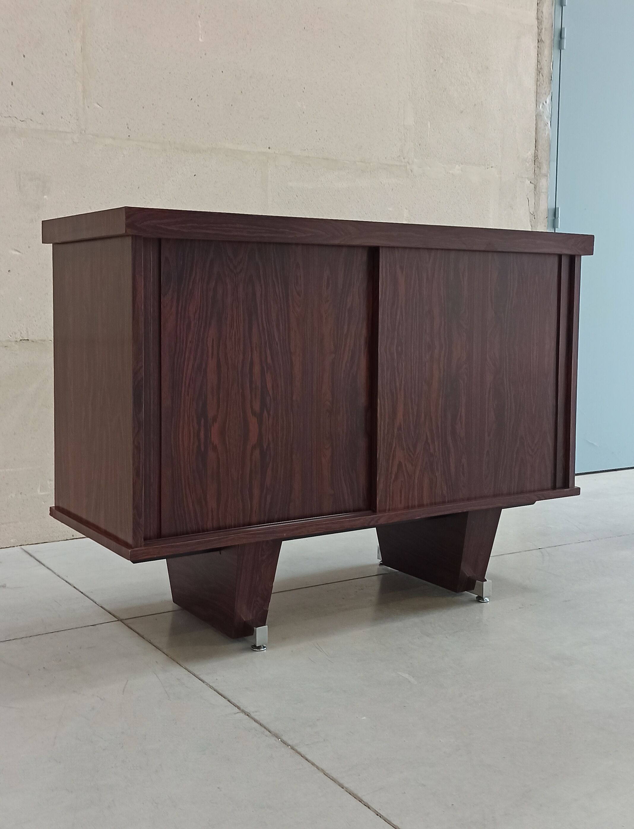 Rosewood and chrome sideboard, 60's