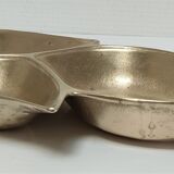 Plateau feuille laiton massif vintage