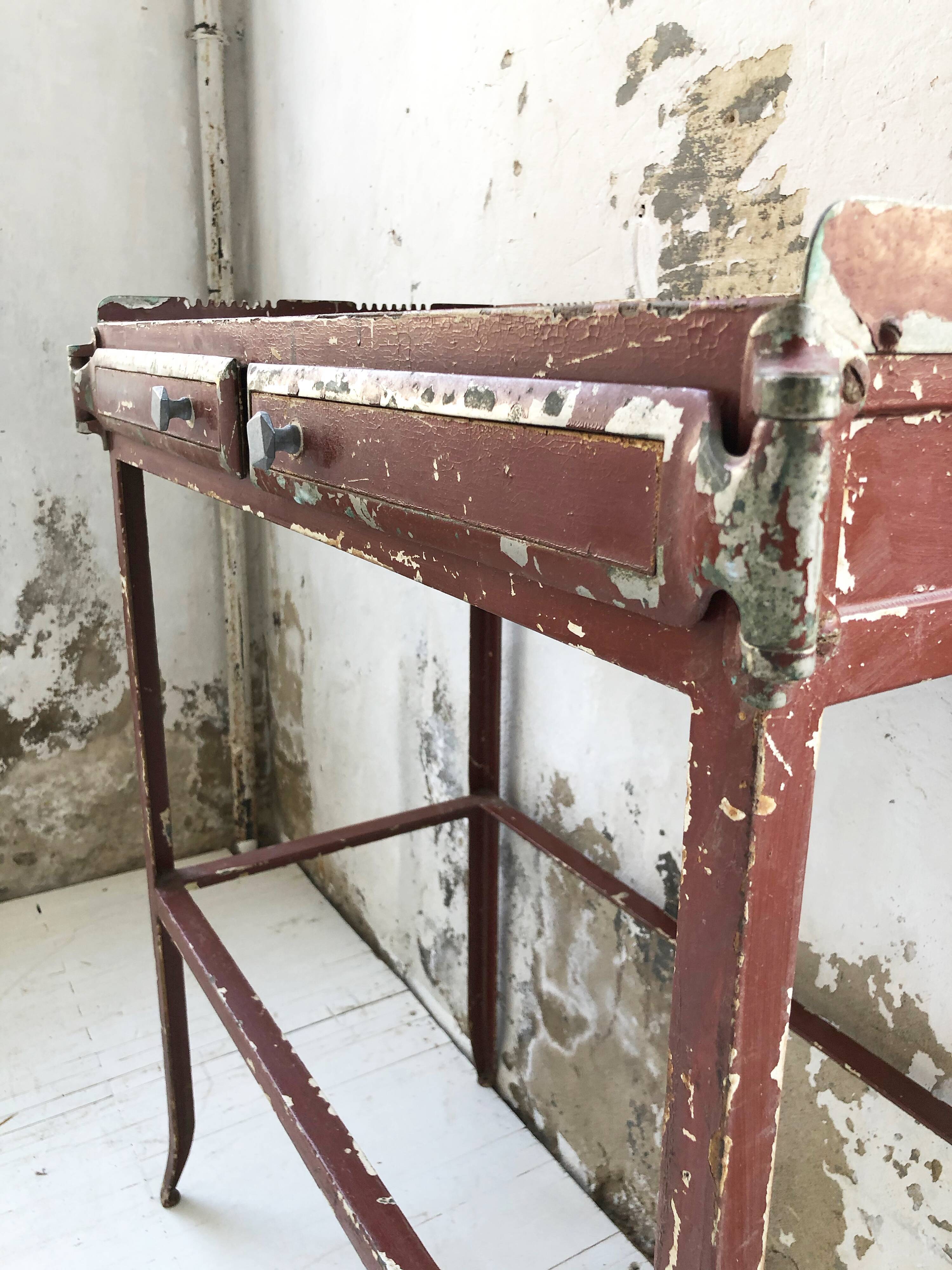 19th metal patinated dentist furniture