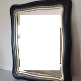 Black and gold rectangular mirror 65x51cm