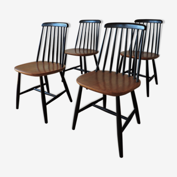Série de 4 chaises suédoises années 60
