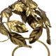 Hollywood regency set of 2 brass leaves table lamps, Bottega Gadda Italy, 1970s