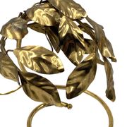 Hollywood regency set of 2 brass leaves table lamps, Bottega Gadda Italy, 1970s