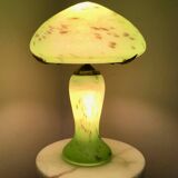 Lampe champignon art déco pâte de verre
