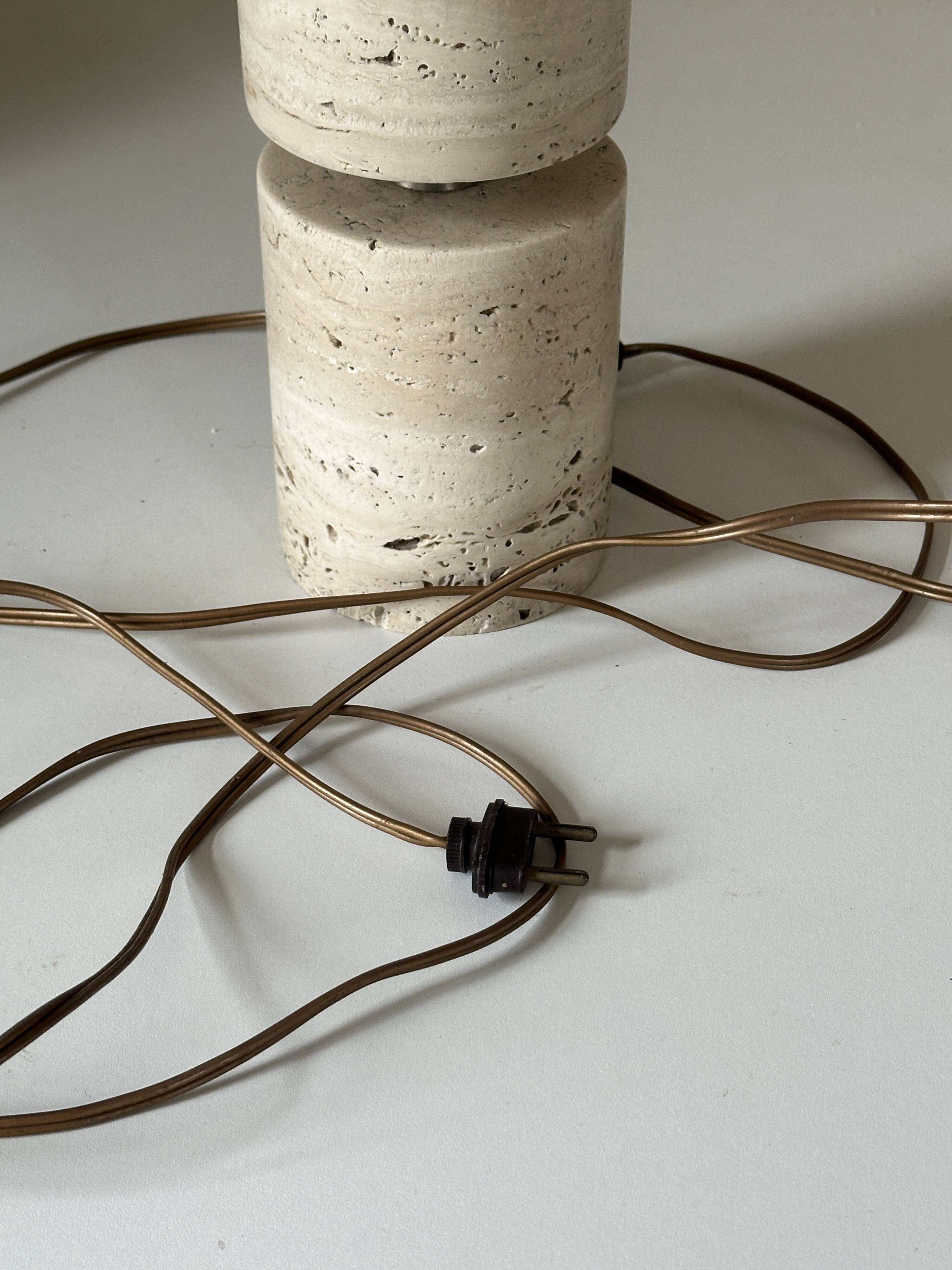 Vintage travertine lamp design 60s 70s