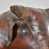 Leather bull stool by Dimitri Omersa, 1960s