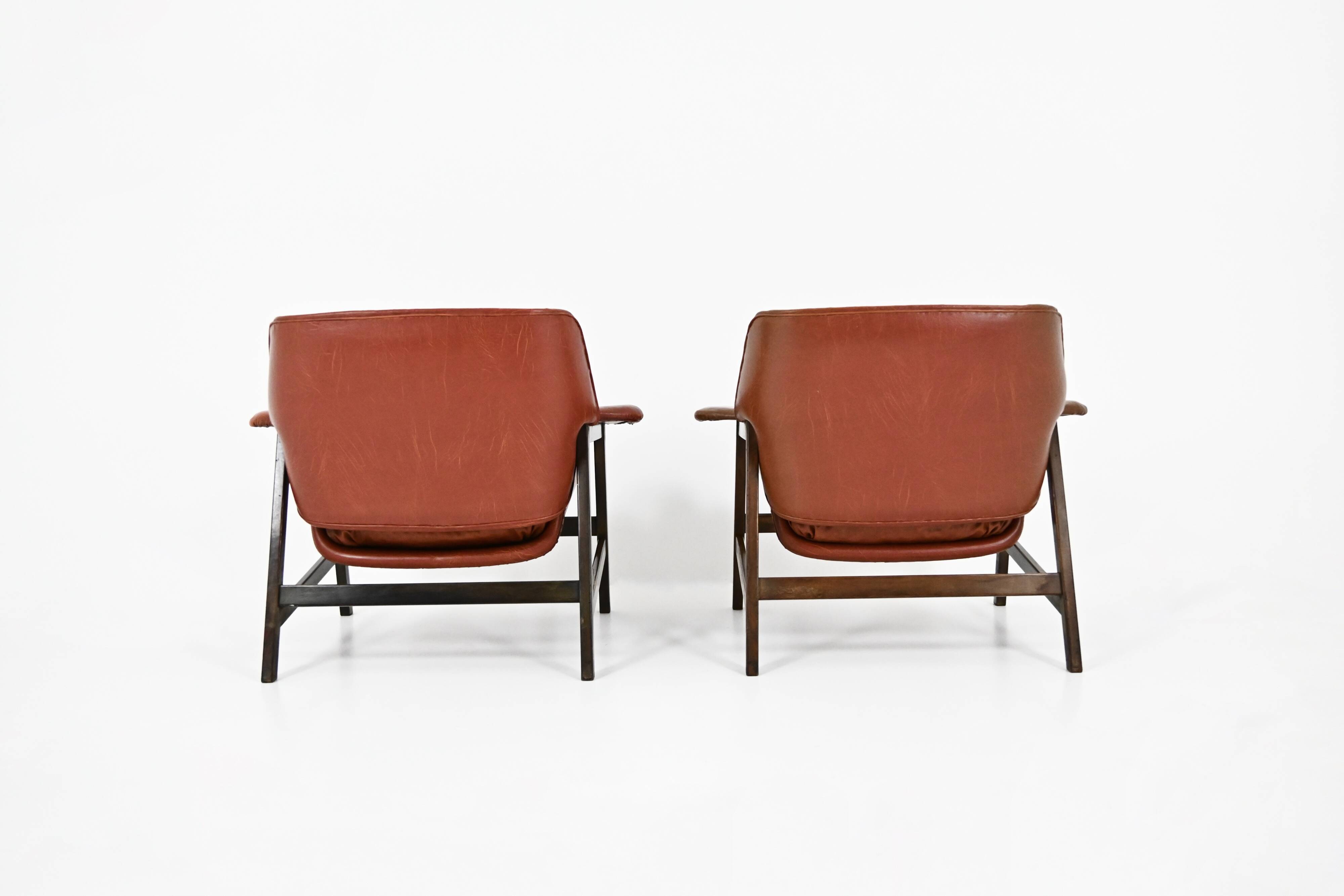 Set of 2 “849” Armchairs by Gianfranco Frattini for Cassina, 1950s